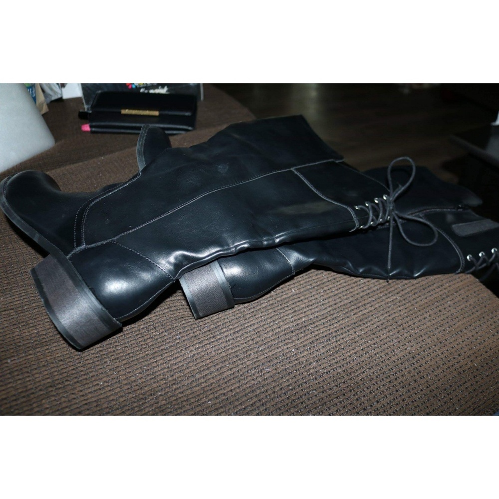 Black knee high boots